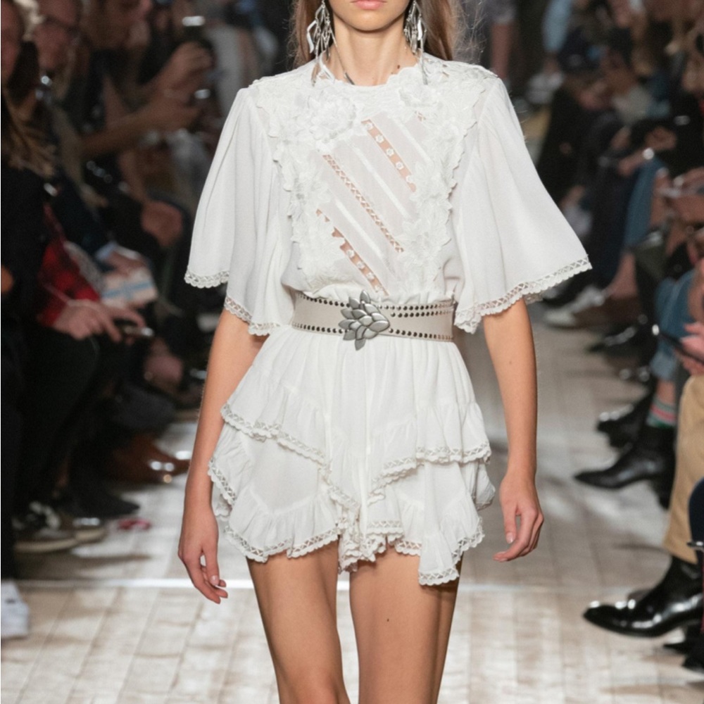Isabel Marant White Ruffled Top